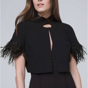 White House Black Market Black Feathered Jacket